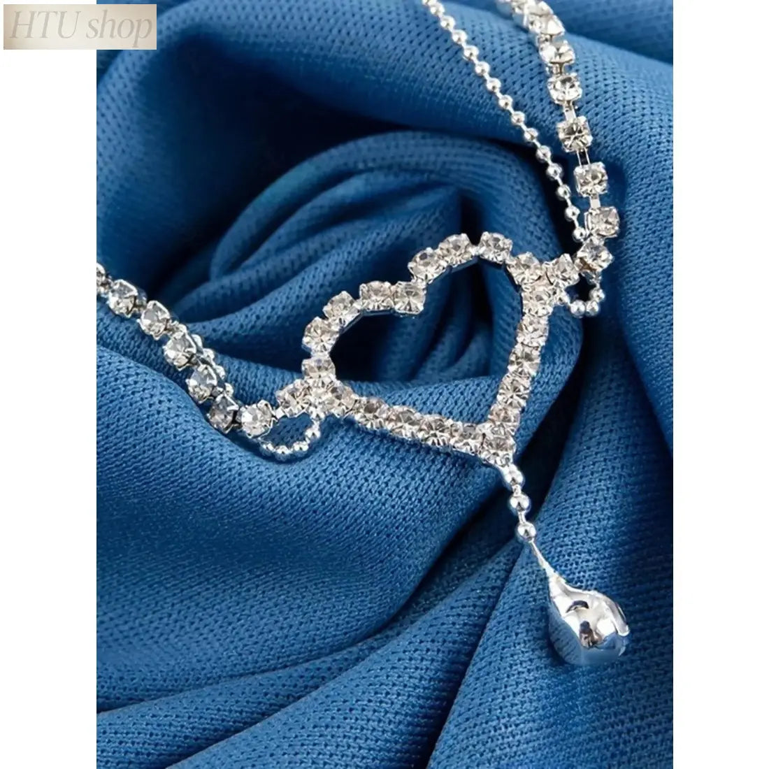 Elegant Heart Rhinestone Gems Anklet for Women - Stainless Steel Chain Foot Jewelry with Rhinestone Accents, Light Luxury Casual Style, Ideal for Daily Wear, Beach Date Night Gift, Wearable Jewelry,sohochic