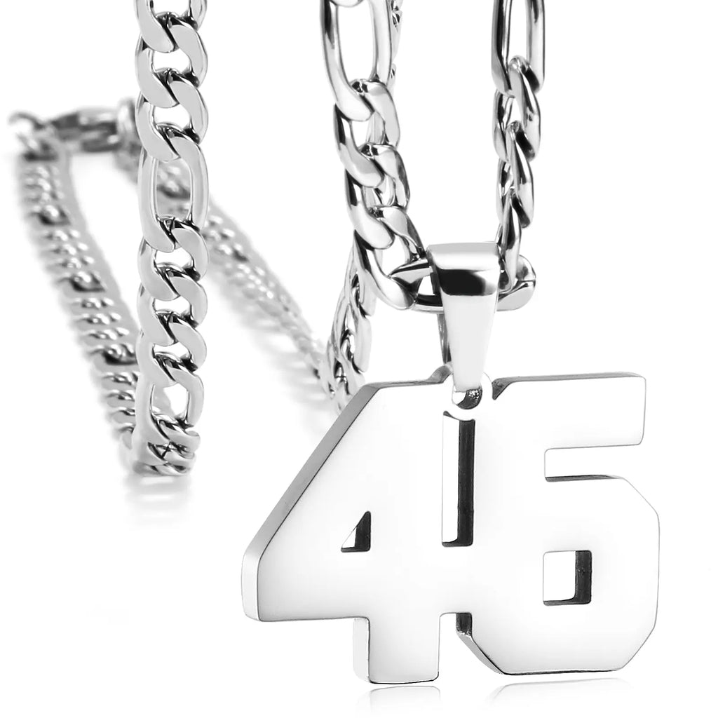 CaptainSteeL Personalized Number Pendant Necklaces for Men - 24in Stainless Steel Chains, Sports Team Inspiration Jewelry Gift, Men's Accessories, Football Drip Accessories, Mens Gifts, Waterproof Wear,sohochic