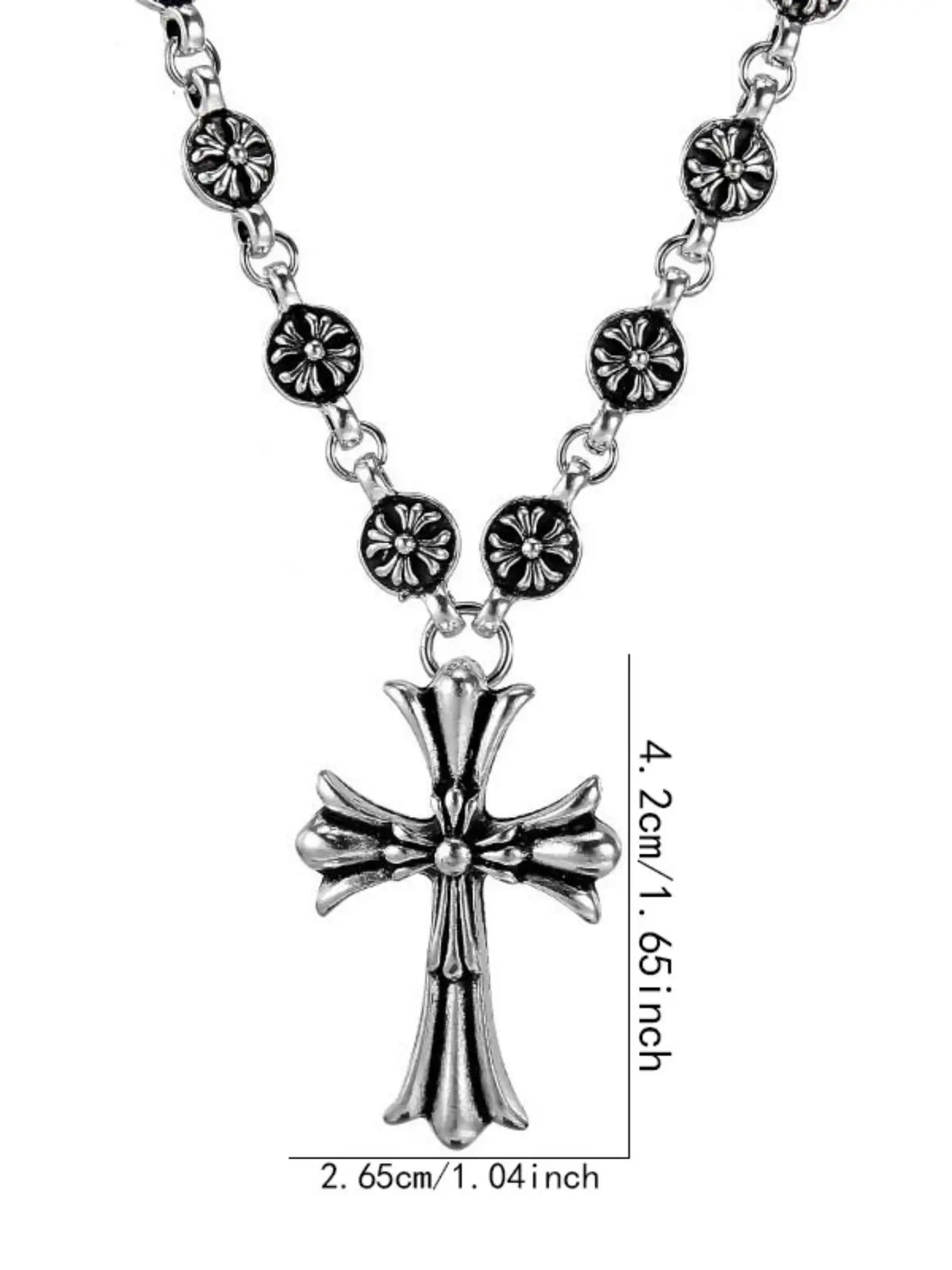 Set of 2 Retro Gothic Cross Necklaces, Unisex Punk Sword Jewelry, Hip Hop Iron Chain, Punk Style Necklace, Perfect Gift for Men & Women, All Seasons, Alloy Necklace
