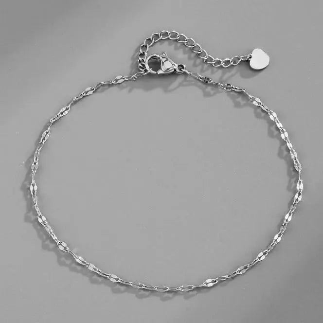 Women's Non-Tarnish Stainless Steel Lip Charm Anklet - Dainty Adjustable Trendy Jewelry, Minimalist Layered Foot Chain for Female Friends, Summer Vacation & Gift (Accessories for Women), Non Tarnish Jewelry,sohochic