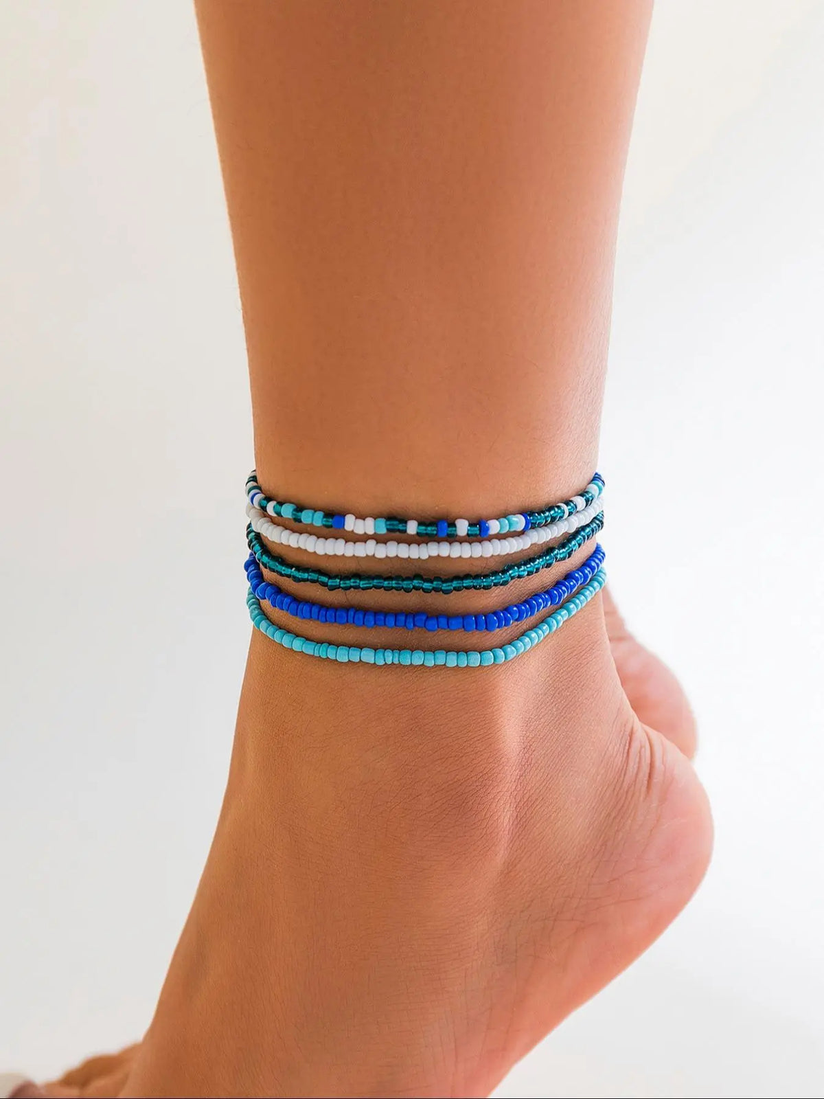Boho Chic Beaded Colorful Layered Anklet Foot Jewelry for Women & Girls, Teenage Girl Jewellery Accessories, Gifts for Girlfriend, Fashion Decoration Jewelry for Party and Daily Wear