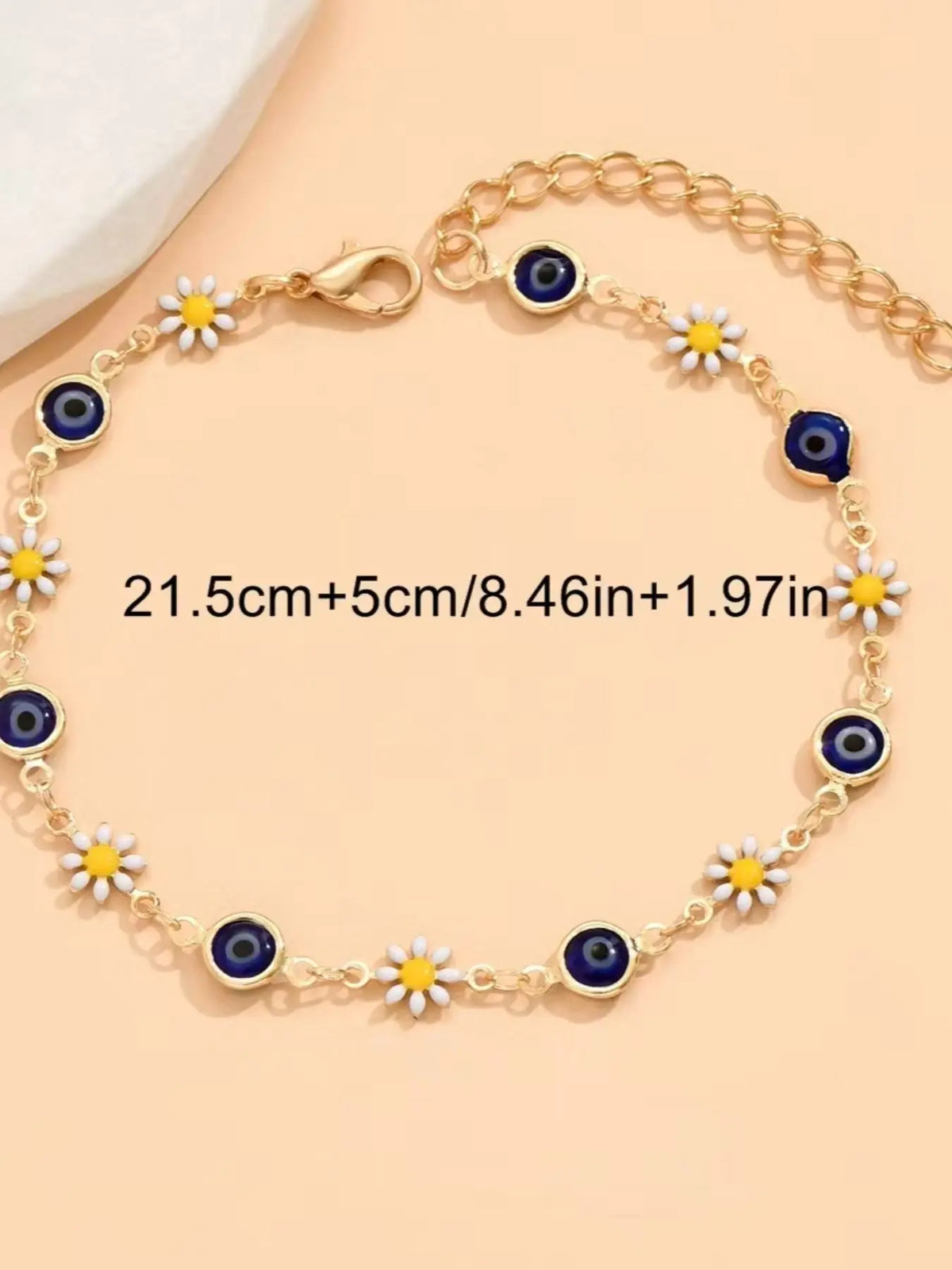 Cute Daisy Devil Eye Anklet for Men and Women, Simple and Elegant Design, Perfect for Daily Wear, Festivals, Parties, Fashionable Jewelry Accessories