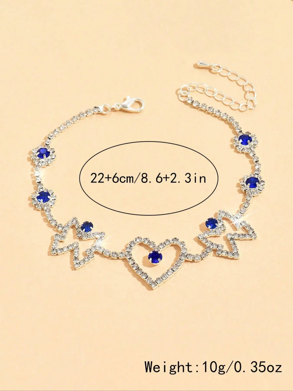 Women's Rhinestone Heart Butterfly Anklet Jewelry, Adjustable Anklet, Casual Summer Beach Vacation Daily Wear Accessory, Unique Design Foot Chain for Women, Trendy Jewelry, Fashionable Jewelry Accessories