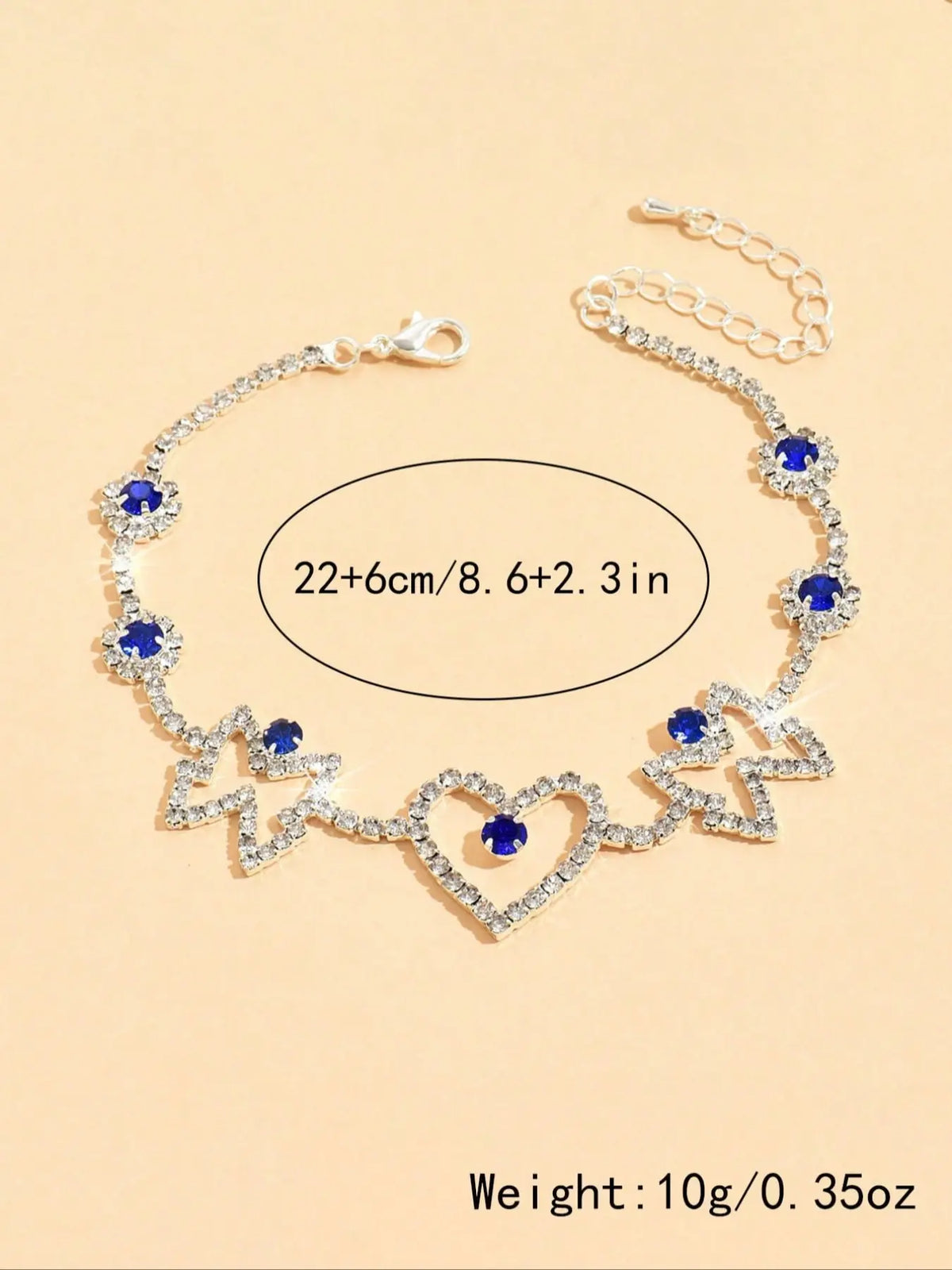 Women's Rhinestone Heart Butterfly Anklet Jewelry, Adjustable Anklet, Casual Summer Beach Vacation Daily Wear Accessory, Unique Design Foot Chain for Women, Trendy Jewelry, Fashionable Jewelry Accessories