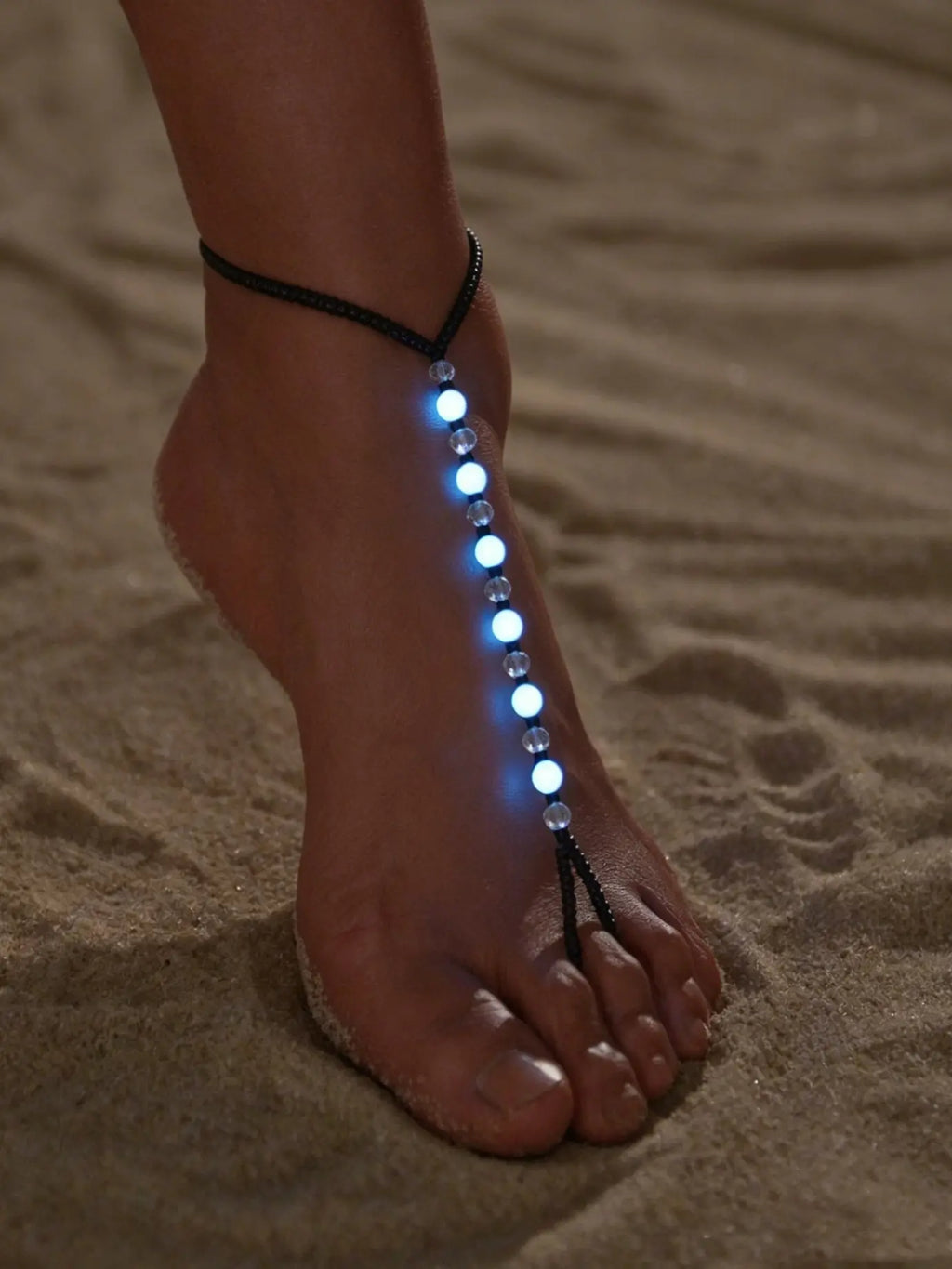 Summer Beach Vacation Glow-In-The-Dark Adjustable Anklet, Creative Acrylic Foot Jewelry, Women's Party Accessory, Fashionable Beach Wear, Fashion Accessories
