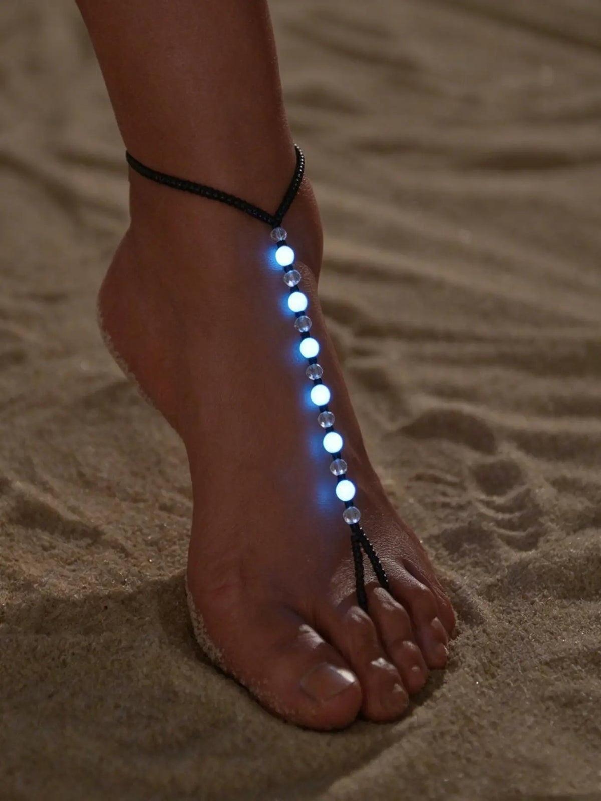Summer Beach Vacation Glow-In-The-Dark Adjustable Anklet, Creative Acrylic Foot Jewelry, Women's Party Accessory, Fashionable Beach Wear, Fashion Accessories