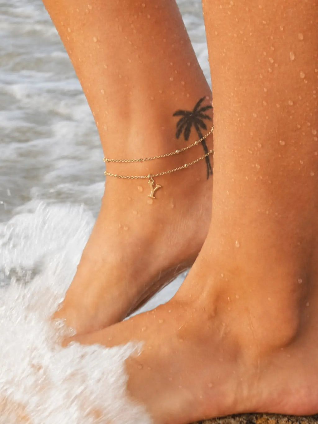 Letter A Design Anklet for Women, Fashion Jewelry for Party, Daily Clothing Decor, Jewelry for Birthday Gift, Personalized Jewelry Gift, Adjustable Anklet, Initial Anklet, Trendy Jewelry