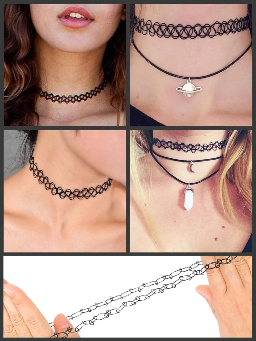 Choker Necklace, Fishnet‑Style Chain Necklace for Women & Girls, Casual Jewelry for Party & Daily Wear, Exquisite Jewelry for Birthday Gift
