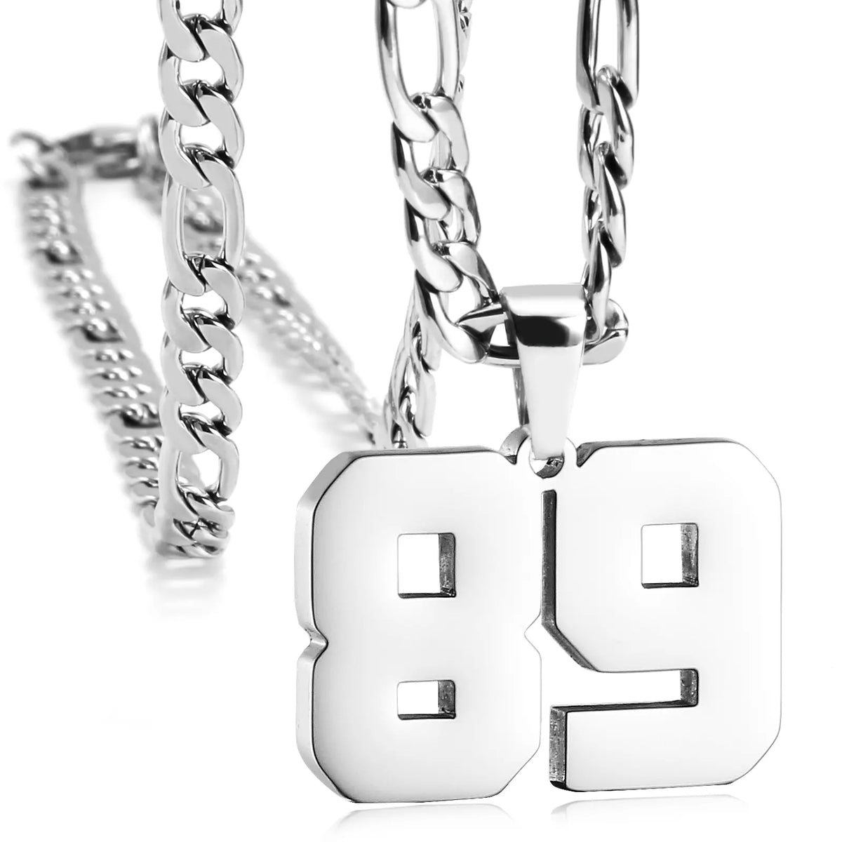 CaptainSteeL Personalized Number Pendant Necklaces for Men - 24in Stainless Steel Chains, Sports Team Inspiration Jewelry Gift, Men's Accessories, Football Drip Accessories, Mens Gifts, Waterproof Wear,sohochic
