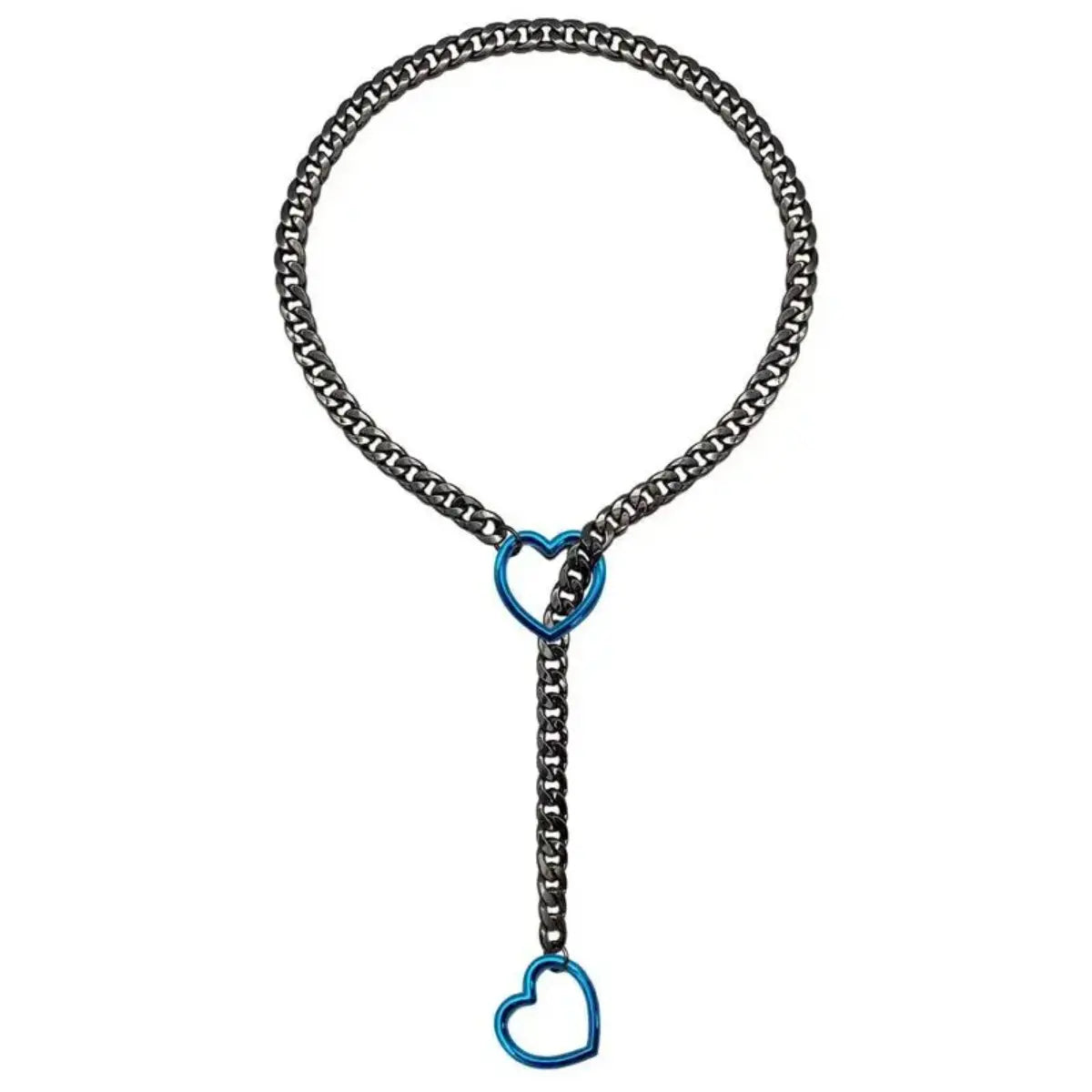 Unisex Adjustable Punk Stainless Steel Cuban Link Chain with Heart Cut-Out - Gold & White Options, Casual Versatile Daily/Party Wear with Punk Edge, Shared Style Adult Accessory, Ideal Gift for Boyfriend