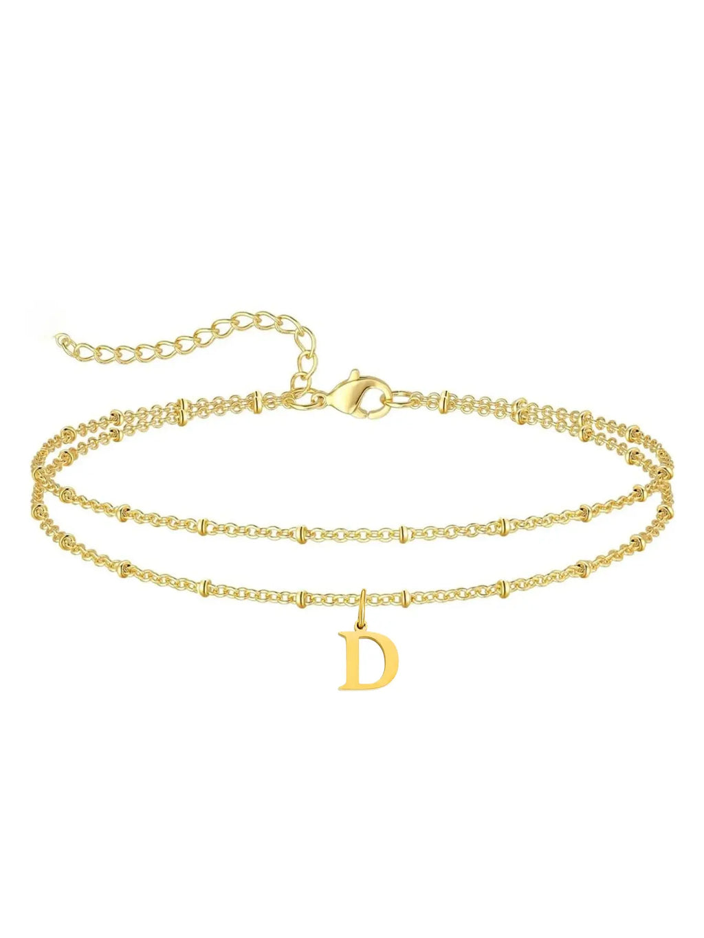 Letter A Design Anklet for Women, Fashion Jewelry for Party, Daily Clothing Decor, Jewelry for Birthday Gift, Personalized Jewelry Gift, Adjustable Anklet, Initial Anklet, Trendy Jewelry