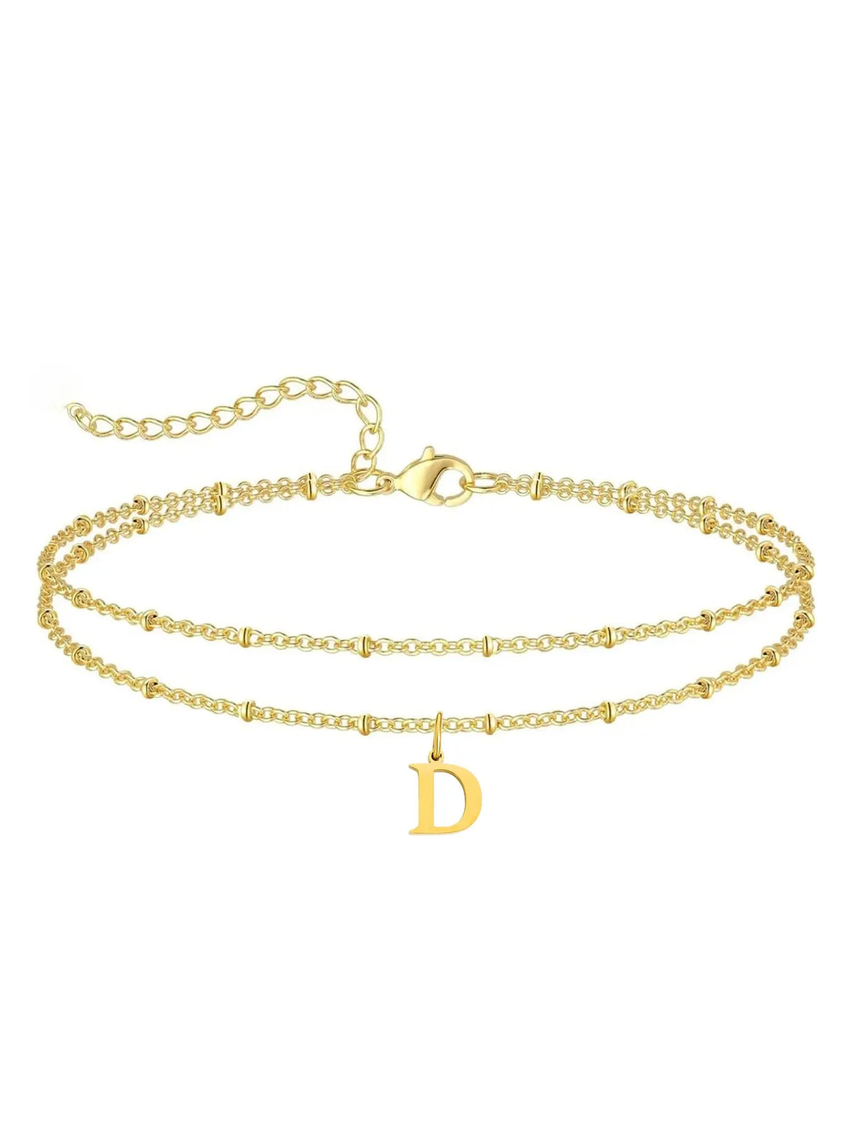 Letter A Design Anklet for Women, Fashion Jewelry for Party, Daily Clothing Decor, Jewelry for Birthday Gift, Personalized Jewelry Gift, Adjustable Anklet, Initial Anklet, Trendy Jewelry