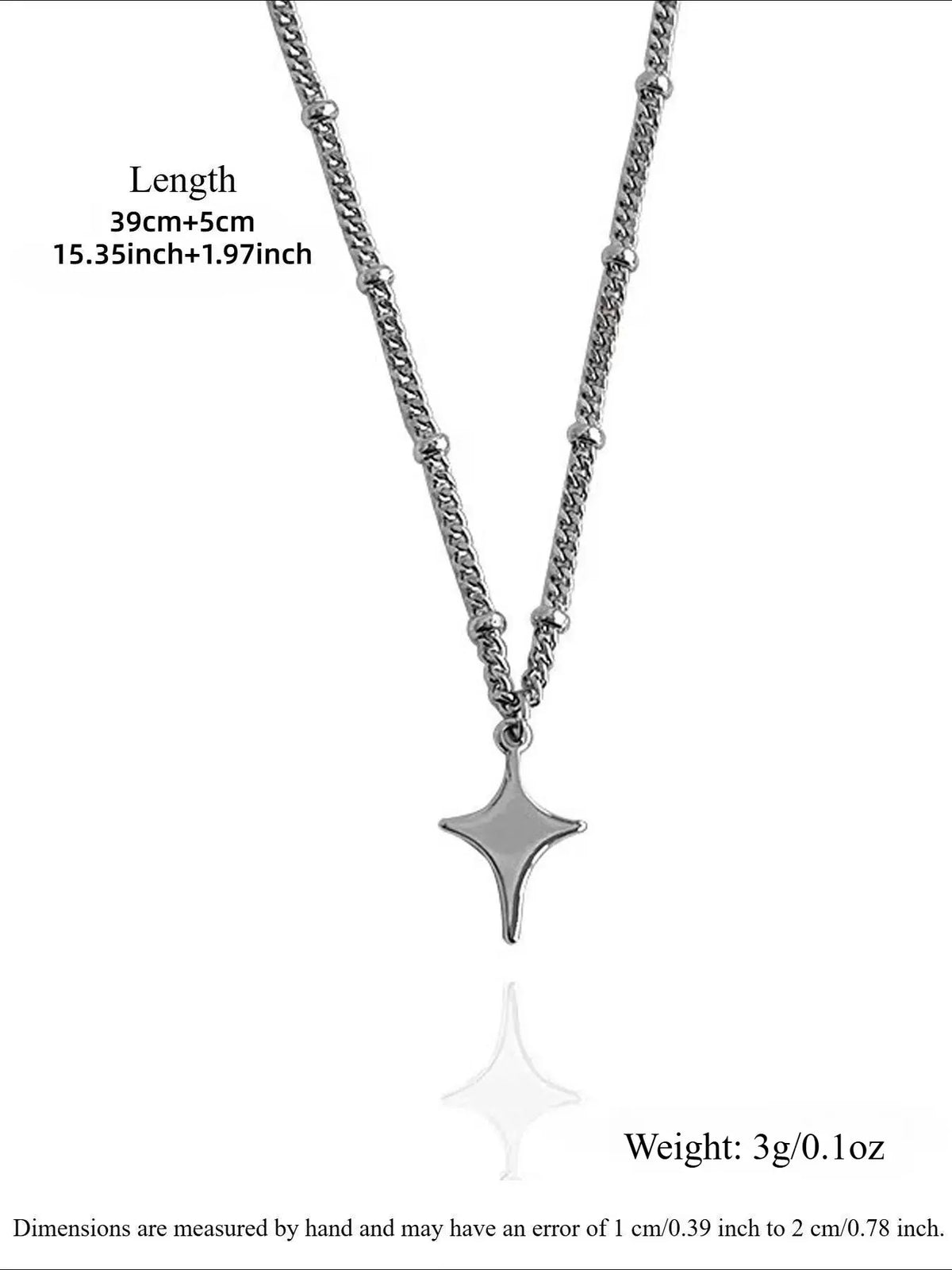 Trendy Y2K Design Four-Pointed Star Stainless Steel Necklace, Fashion Necklace, Simple Versatile Unisex Personalized Jewelry