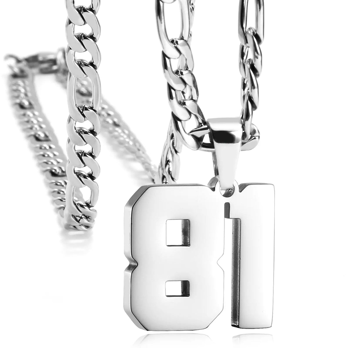CaptainSteeL Personalized Number Pendant Necklaces for Men - 24in Stainless Steel Chains, Sports Team Inspiration Jewelry Gift, Men's Accessories, Football Drip Accessories, Mens Gifts, Waterproof Wear,sohochic