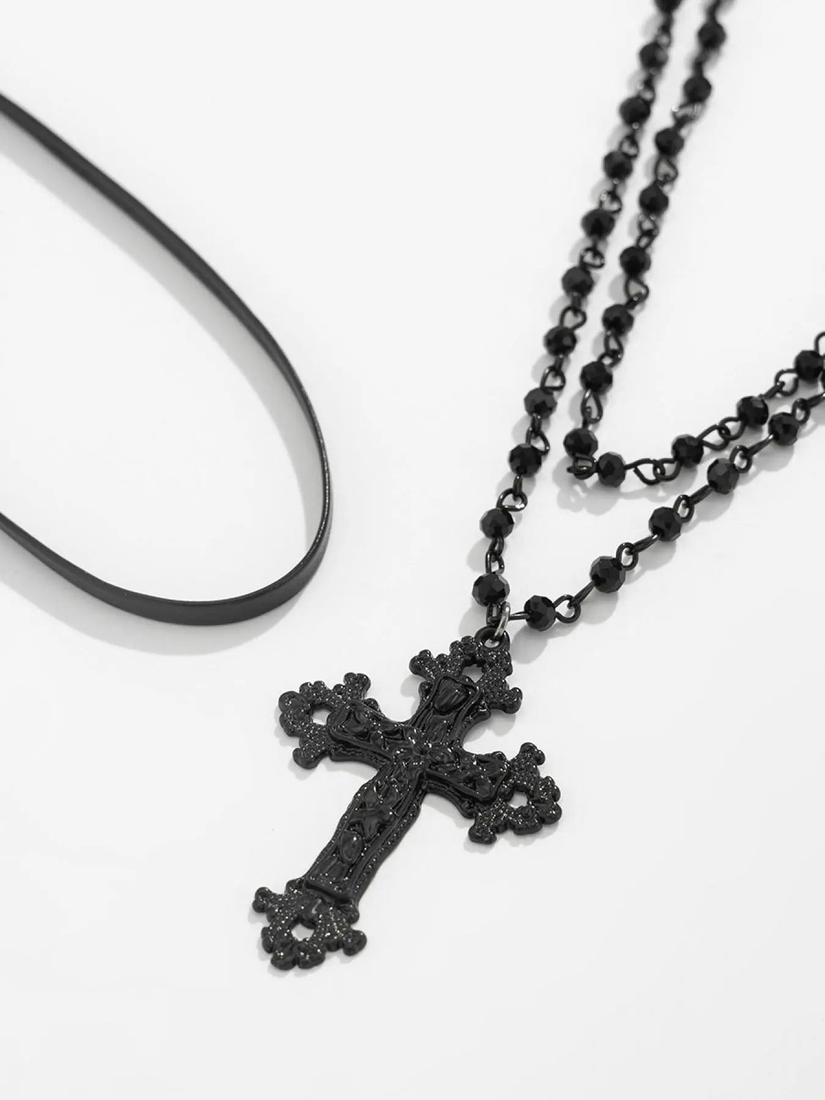 Goth Layered Black Cross Choker Set | Dark Fashion Gift for Her, Goth Party & Christmas,Personalized One-of-a-Kind Gift,HolidayDeals, Multilayer Cross Necklace, Coptic Cross Necklace, Gothic Cross, Gothic Jewelry, Gothic Cross Design