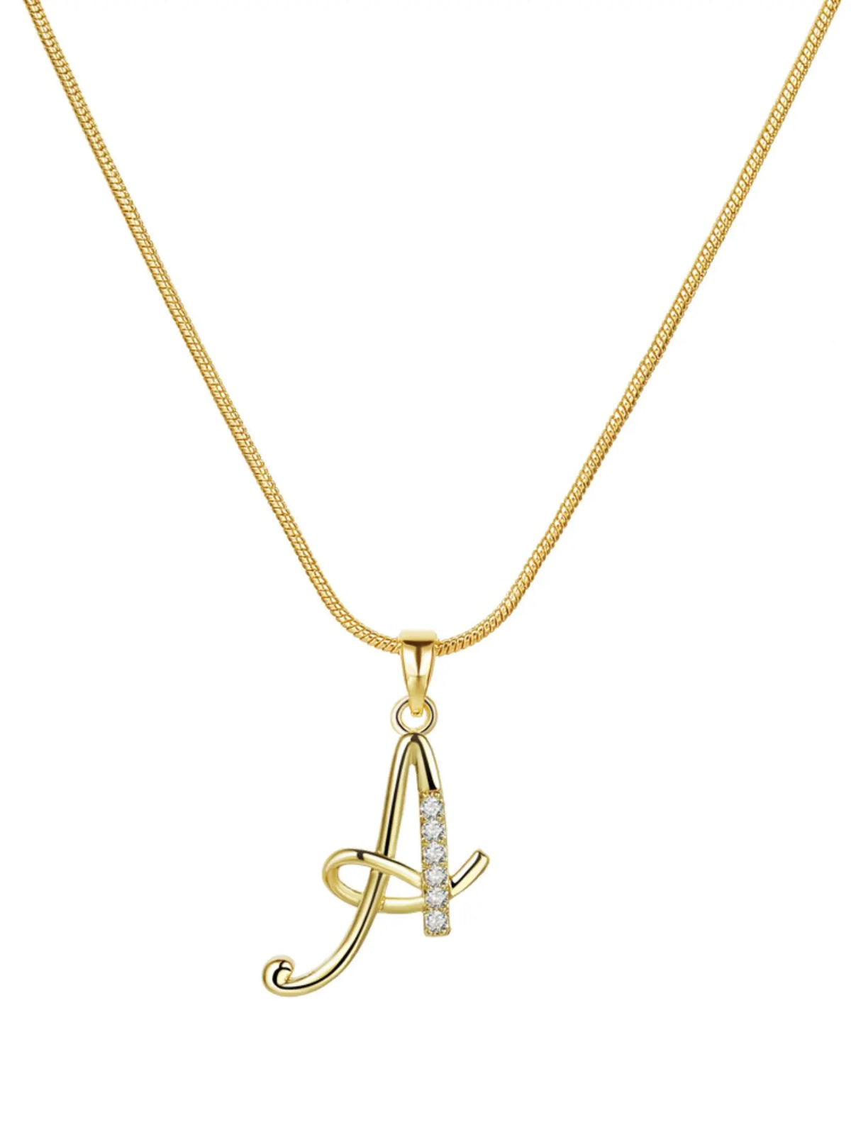 Elegant Simple 26 Letter Copper Zircon Pendant Necklace for Women, Alphabet Letter Necklace, Stylish Jewelry Accessory, Perfect Gift Idea, Necklace Initial, Birthday Gift Jewelry
