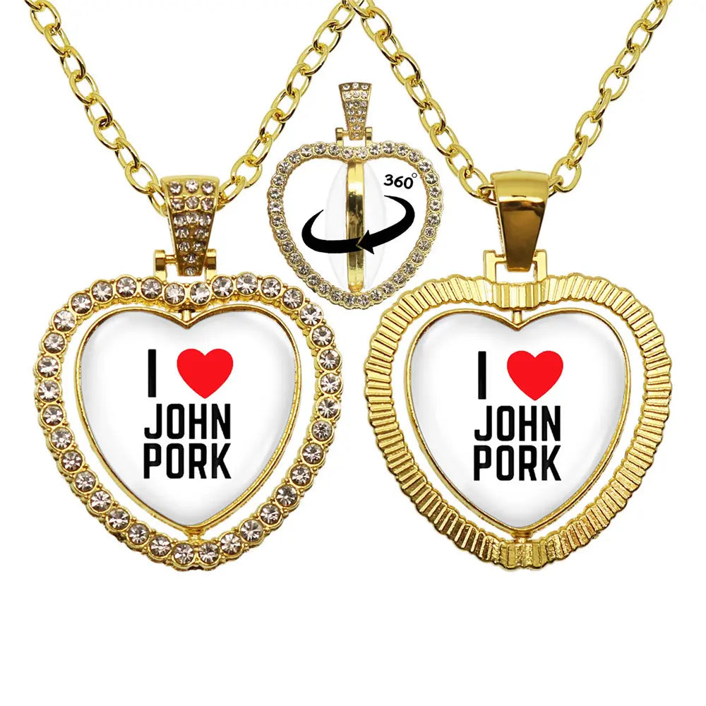 Whimsical John Pork Calling Phone Graphic Pig Necklace - Costume Jewelry for Women, Quirky Gift Accessories for Women, Moon Design POP Style Necklaces