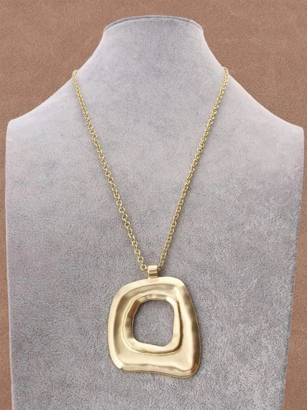 Boho Style Pendant Necklace, Large Open Design Fashionable Jewelry Accessories, Stylish Fashion Accessory, Perfect for Daily Wear & Party, Metal Chain Necklace