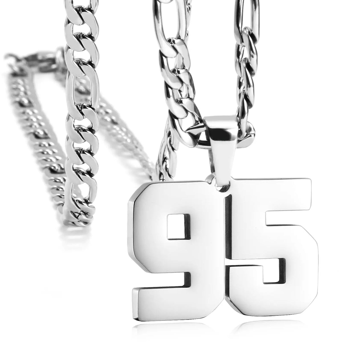 CaptainSteeL Personalized Number Pendant Necklaces for Men - 24in Stainless Steel Chains, Sports Team Inspiration Jewelry Gift, Men's Accessories, Football Drip Accessories, Mens Gifts, Waterproof Wear,sohochic