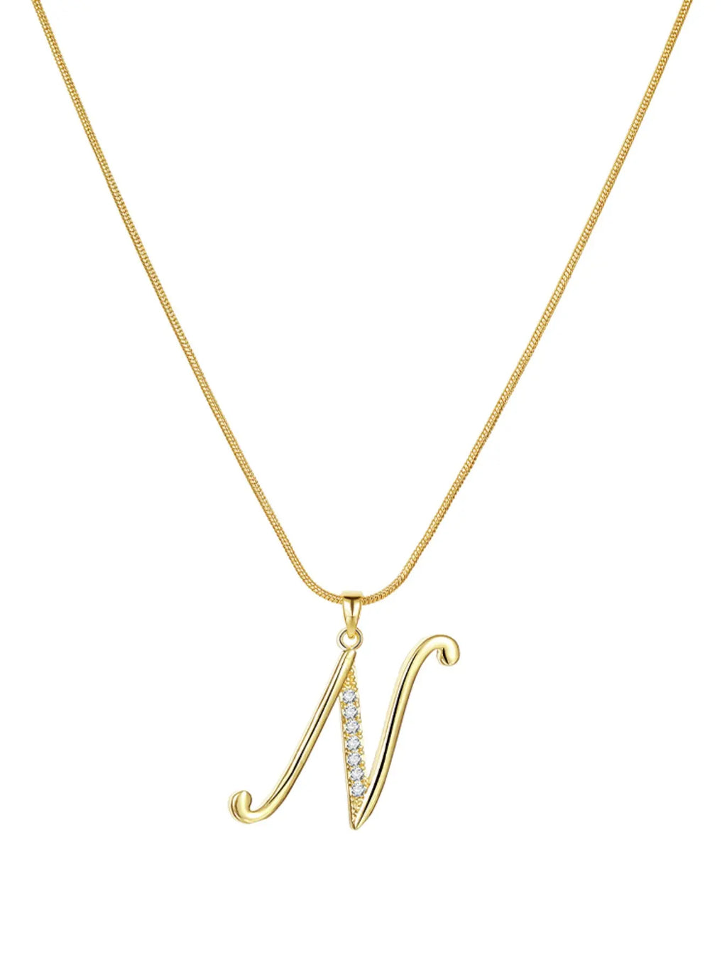 Elegant Simple 26 Letter Copper Zircon Pendant Necklace for Women, Alphabet Letter Necklace, Stylish Jewelry Accessory, Perfect Gift Idea, Necklace Initial, Birthday Gift Jewelry