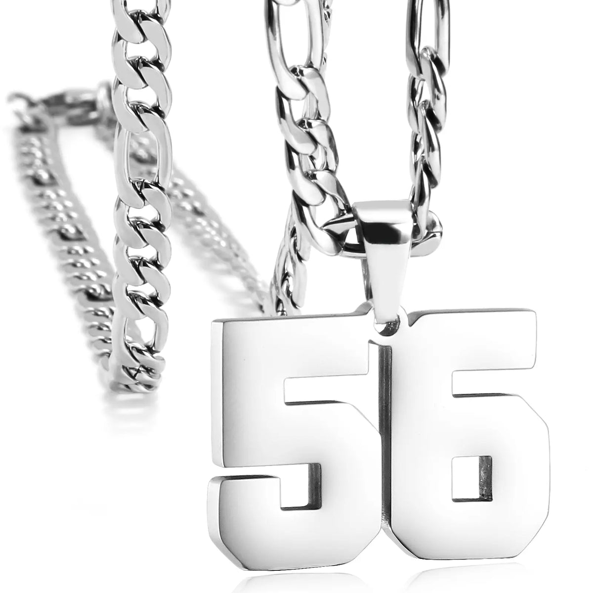 CaptainSteeL Personalized Number Pendant Necklaces for Men - 24in Stainless Steel Chains, Sports Team Inspiration Jewelry Gift, Men's Accessories, Football Drip Accessories, Mens Gifts, Waterproof Wear,sohochic