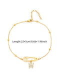 Letter Design Anklet for Women, Fashion Jewelry Accessories for Party, Personalized Daily Clothing Decor, Trendy All-match & Exquisite Jewelry for Birthday Gift, Dainty Layered Anklet, Trendy Fashionable Accessories