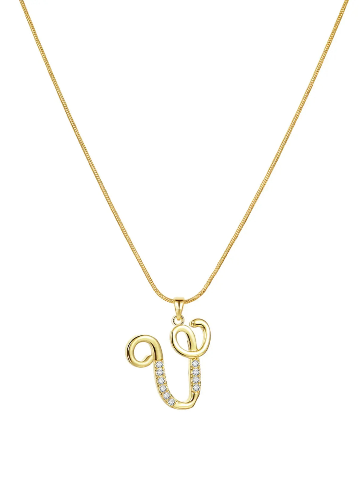 Elegant Simple 26 Letter Copper Zircon Pendant Necklace for Women, Alphabet Letter Necklace, Stylish Jewelry Accessory, Perfect Gift Idea, Necklace Initial, Birthday Gift Jewelry