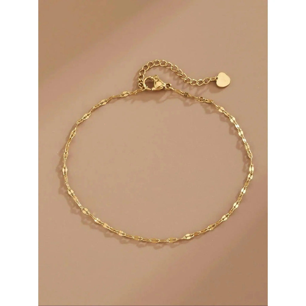 Women's Non-Tarnish Stainless Steel Lip Charm Anklet - Dainty Adjustable Trendy Jewelry, Minimalist Layered Foot Chain for Female Friends, Summer Vacation & Gift (Accessories for Women), Non Tarnish Jewelry,sohochic