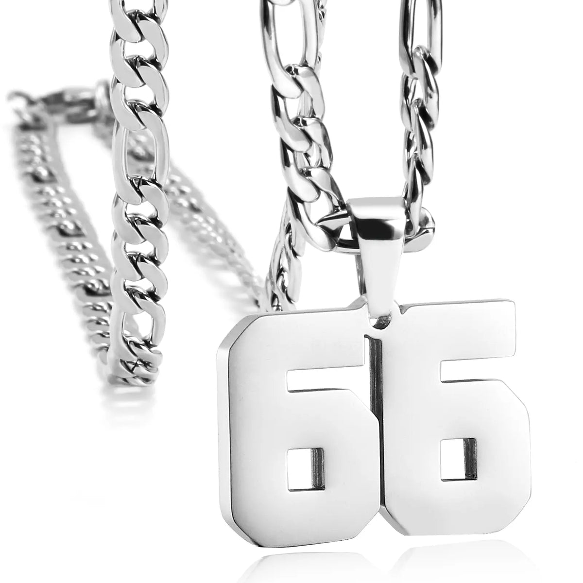 CaptainSteeL Personalized Number Pendant Necklaces for Men - 24in Stainless Steel Chains, Sports Team Inspiration Jewelry Gift, Men's Accessories, Football Drip Accessories, Mens Gifts, Waterproof Wear,sohochic