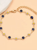 Cute Daisy Devil Eye Anklet for Men and Women, Simple and Elegant Design, Perfect for Daily Wear, Festivals, Parties, Fashionable Jewelry Accessories