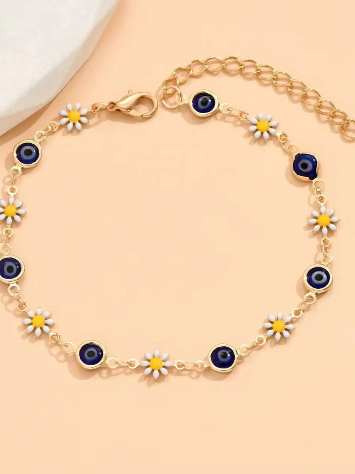 Cute Daisy Devil Eye Anklet for Men and Women, Simple and Elegant Design, Perfect for Daily Wear, Festivals, Parties, Fashionable Jewelry Accessories