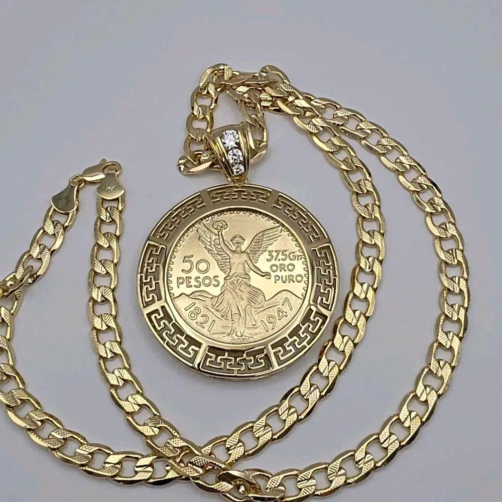 Cuban link necklace chain new style CENTENARIO No stones gold-plated