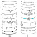 20Pcs Ankle Bracelets for Women Adjustable Beach Anklet Set Surfer Anklet Heart Star Turtle Infinite Anklets Foot Jewelry