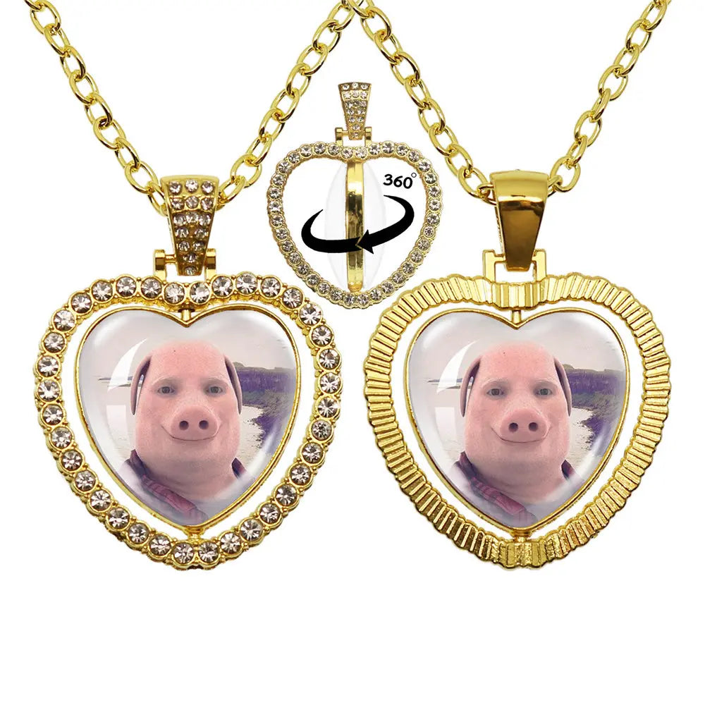 Whimsical John Pork Calling Phone Graphic Pig Necklace - Costume Jewelry for Women, Quirky Gift Accessories for Women, Moon Design POP Style Necklaces