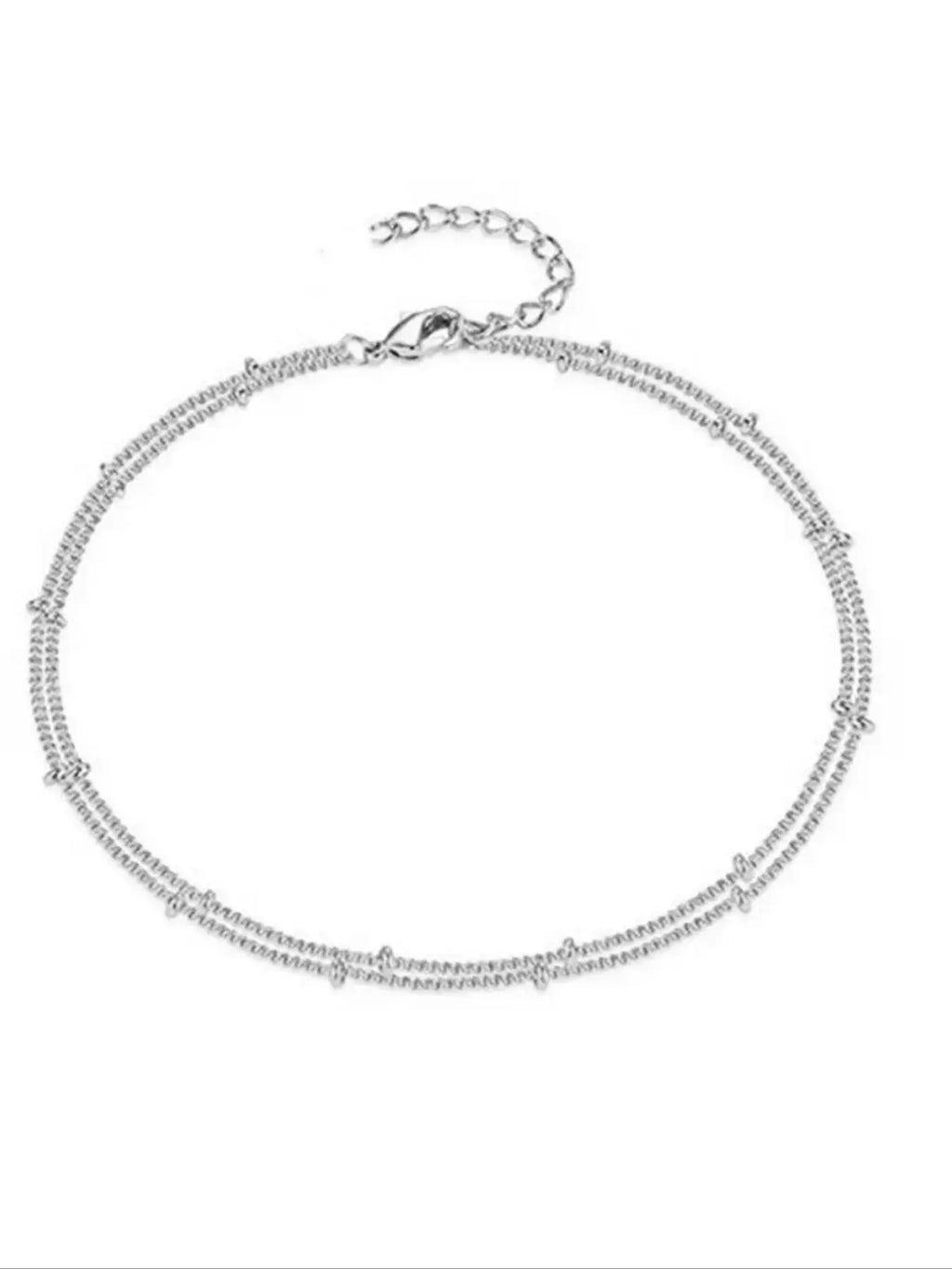 Women's Beaded Anklet Jewelry, Simple Two-Layer Design, Perfect Gift Idea for Party & Beach Wear, Fashionable Multi-Purpose Accessory, Layered Anklet, Summer Jewelry, Fashion Accessories