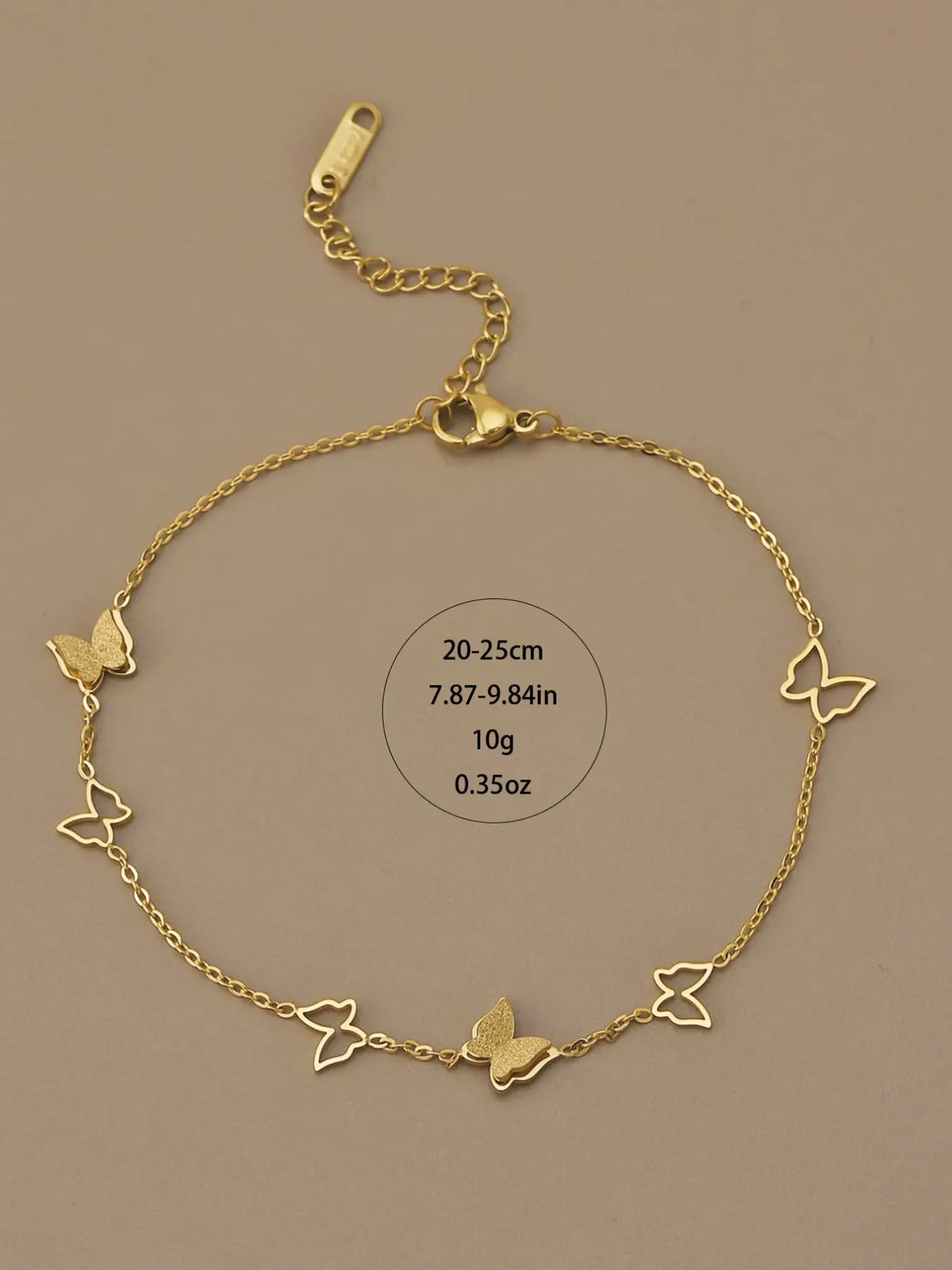 Elegant Hollow Design Butterfly Stainless Steel Anklet for Women, Summer Jewelry, Jewellery, Perfect Gift for Beach Parties & Summer Vacations, Casual Style Ankle Chain