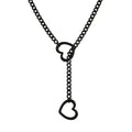 Unisex Adjustable Punk Stainless Steel Cuban Link Chain with Heart Cut-Out - Gold & White Options, Casual Versatile Daily/Party Wear with Punk Edge, Shared Style Adult Accessory, Ideal Gift for Boyfriend