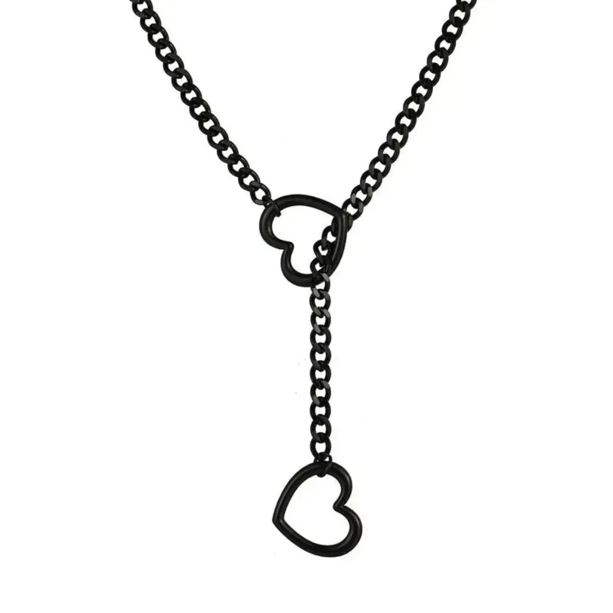 Unisex Adjustable Punk Stainless Steel Cuban Link Chain with Heart Cut-Out - Gold & White Options, Casual Versatile Daily/Party Wear with Punk Edge, Shared Style Adult Accessory, Ideal Gift for Boyfriend