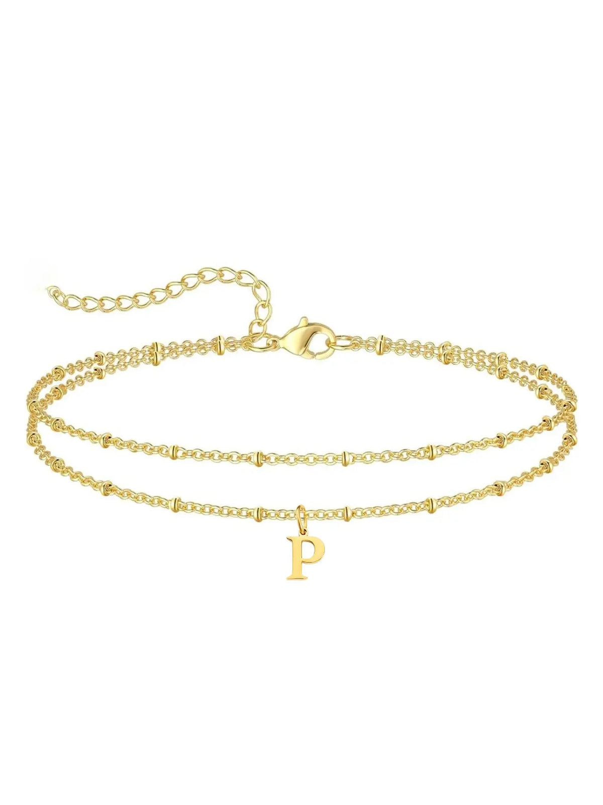 Letter A Design Anklet for Women, Fashion Jewelry for Party, Daily Clothing Decor, Jewelry for Birthday Gift, Personalized Jewelry Gift, Adjustable Anklet, Initial Anklet, Trendy Jewelry