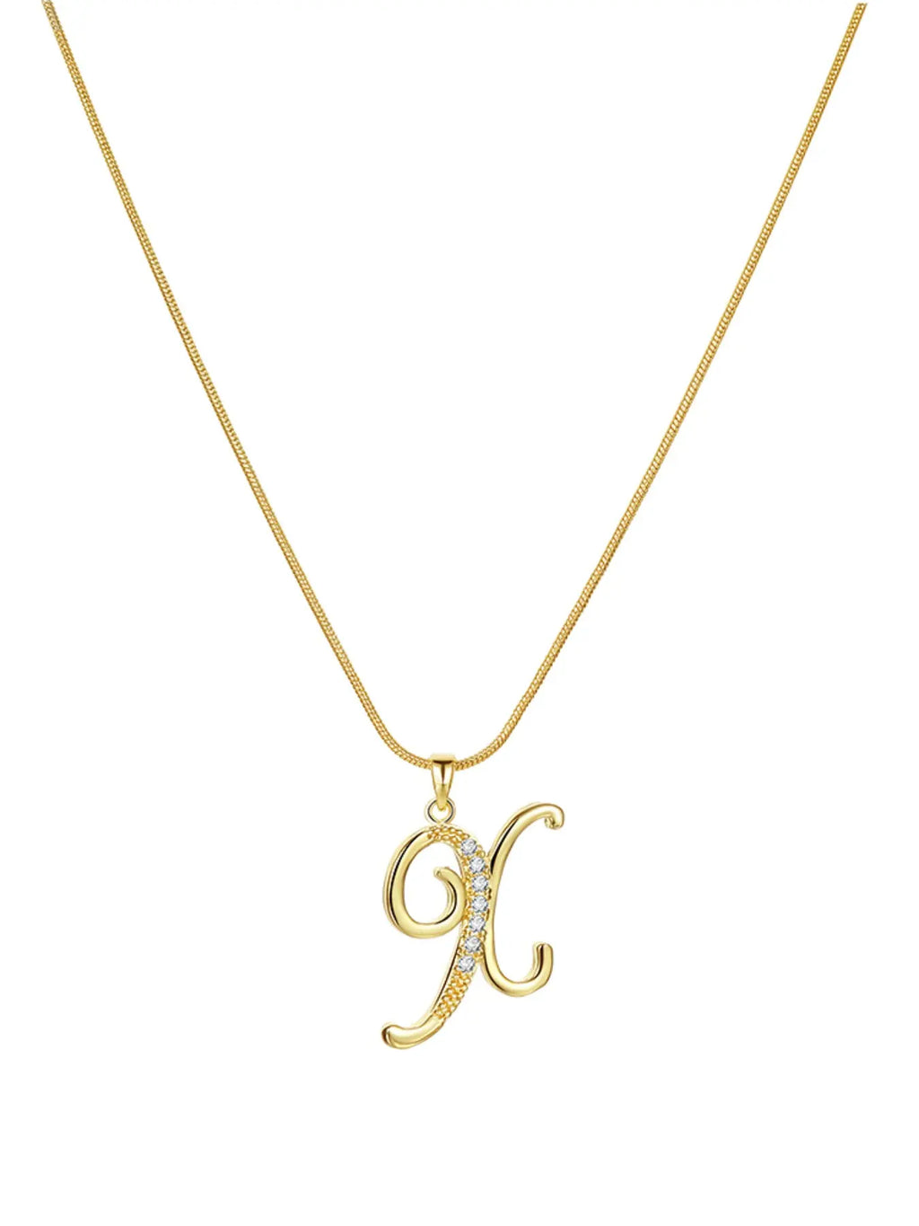 Elegant Simple 26 Letter Copper Zircon Pendant Necklace for Women, Alphabet Letter Necklace, Stylish Jewelry Accessory, Perfect Gift Idea, Necklace Initial, Birthday Gift Jewelry