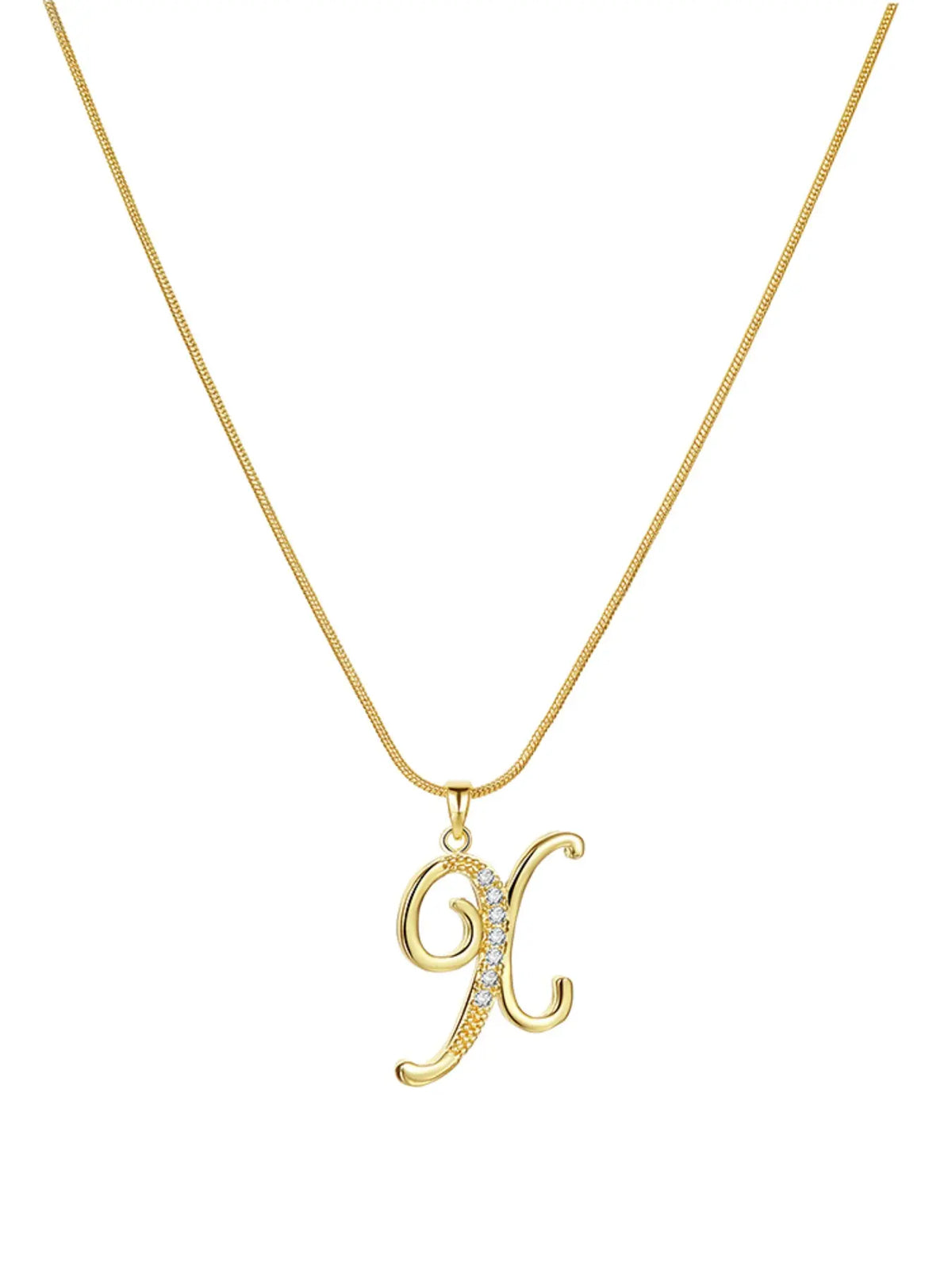 Elegant Simple 26 Letter Copper Zircon Pendant Necklace for Women, Alphabet Letter Necklace, Stylish Jewelry Accessory, Perfect Gift Idea, Necklace Initial, Birthday Gift Jewelry
