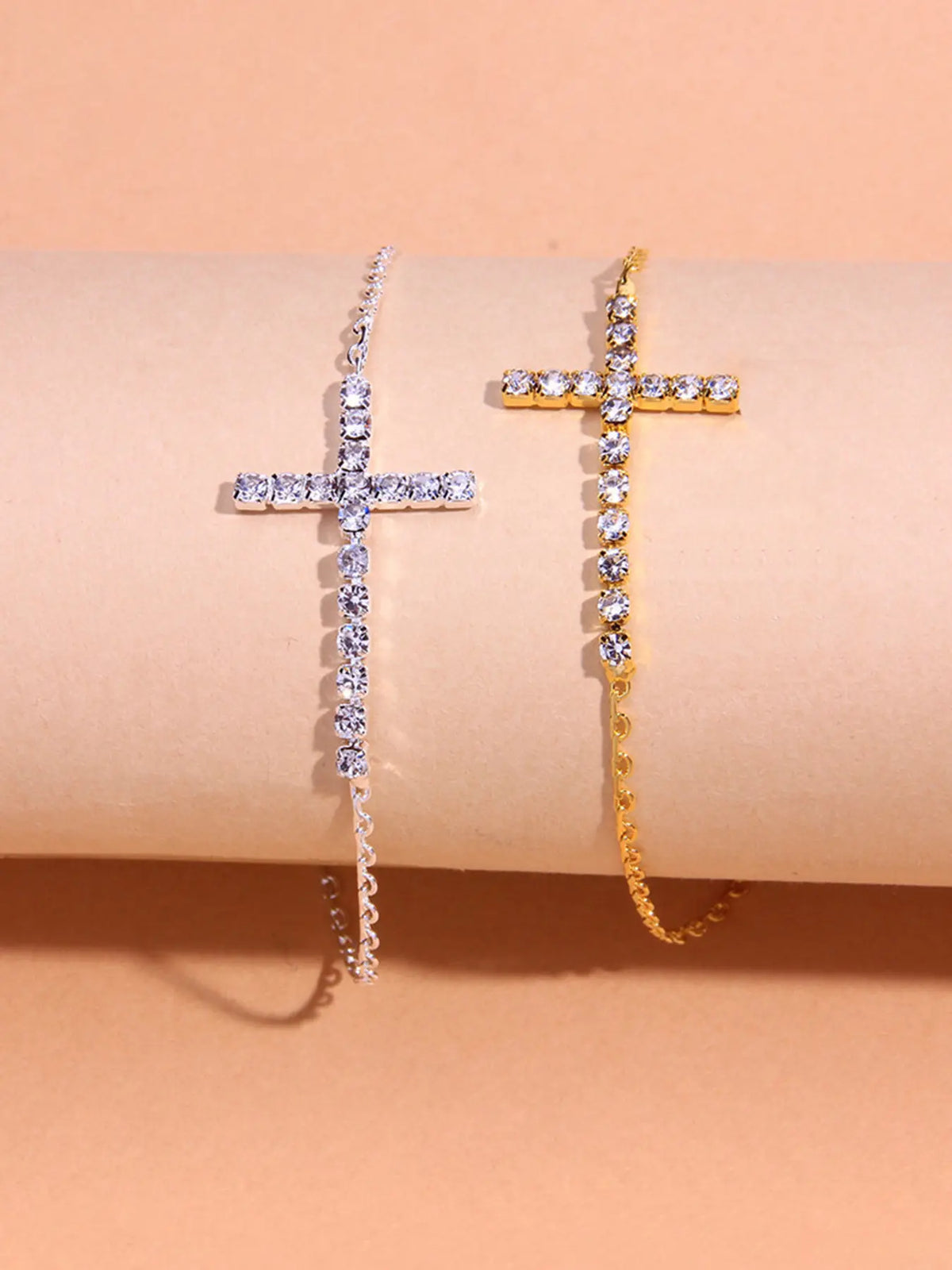 Trendy Cross Anklet Foot Chain, Simple Fashion Creative Single Layer Rhinestone Sparkling Design, Best Selling Accessory for Women, Trendy Jewelry, Fashionable Jewelry Accessories