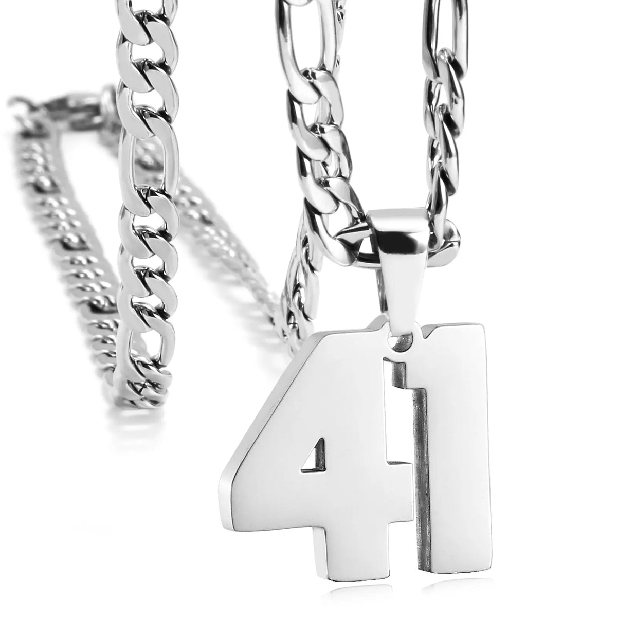CaptainSteeL Personalized Number Pendant Necklaces for Men - 24in Stainless Steel Chains, Sports Team Inspiration Jewelry Gift, Men's Accessories, Football Drip Accessories, Mens Gifts, Waterproof Wear,sohochic