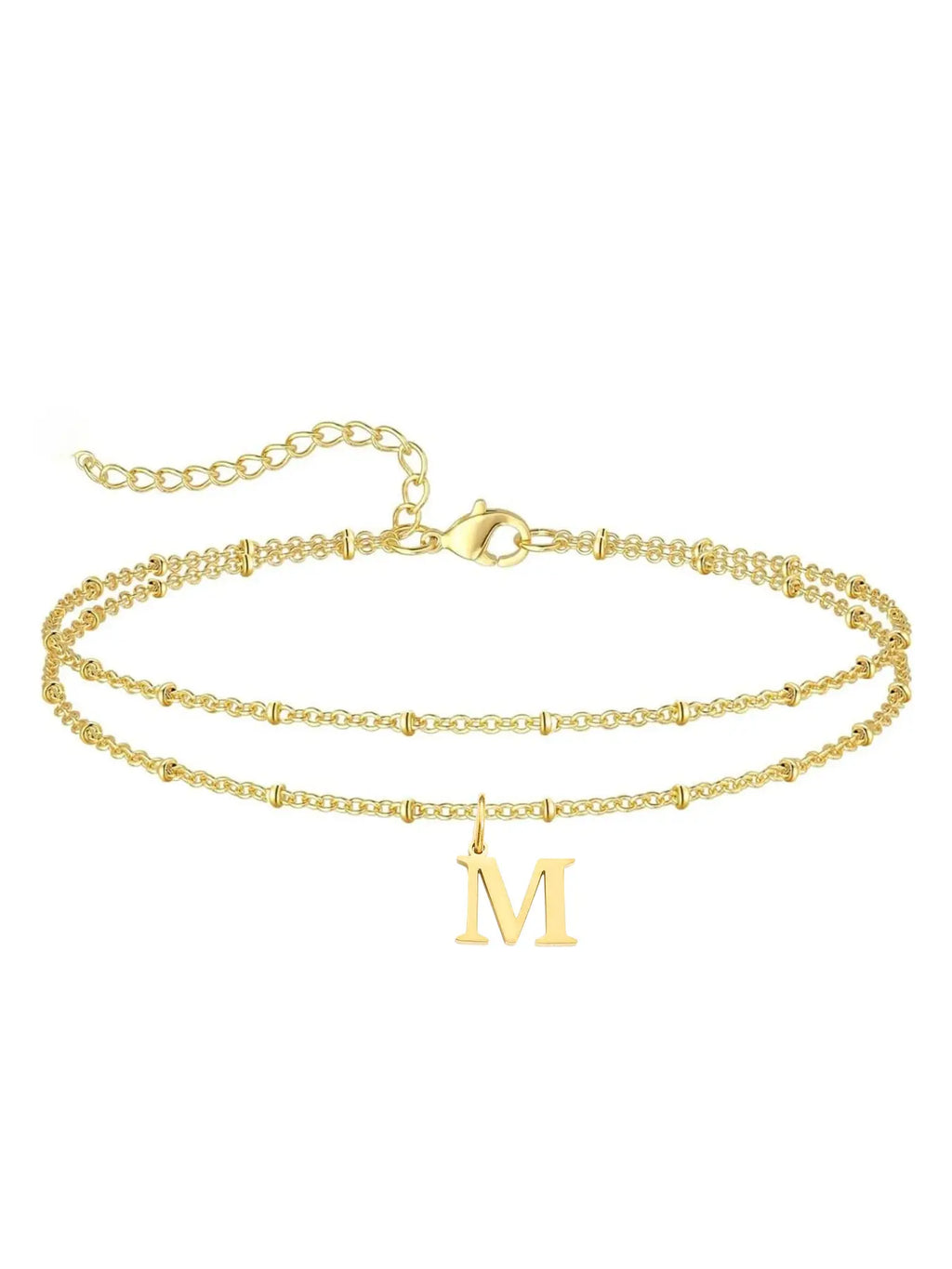 Letter A Design Anklet for Women, Fashion Jewelry for Party, Daily Clothing Decor, Jewelry for Birthday Gift, Personalized Jewelry Gift, Adjustable Anklet, Initial Anklet, Trendy Jewelry