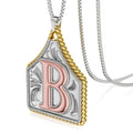 Dearmay Men's 14K Gold Plated Initial Necklace - Alphabet Detail Pendant Chain, Waterproof Hypoallergenic Vintage Western Personalized Jewelry, Unique Gifts for Man, Anniversary Gifts for Him