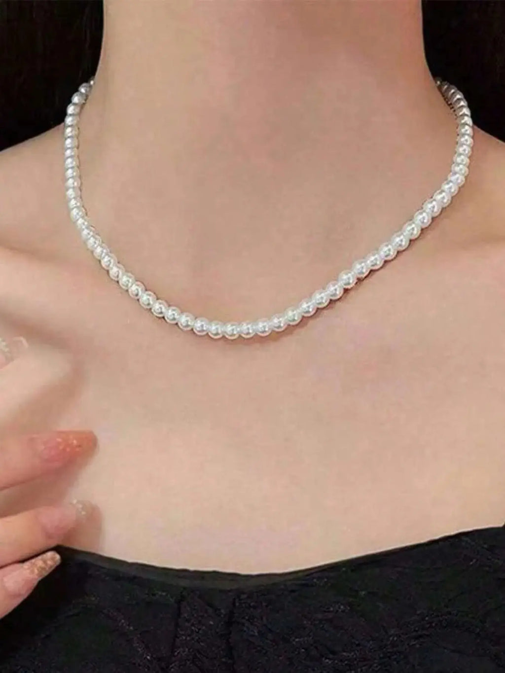 French Vintage Pearl Necklace, Elegant Choker Chain, Fashion Costume Jewelry Necklace, Versatile Jewelry for Daily Wear, Office, Dates, Parties, Enhances Neckline, Star Shine Necklace, Chic Gorgeous Jewelry
