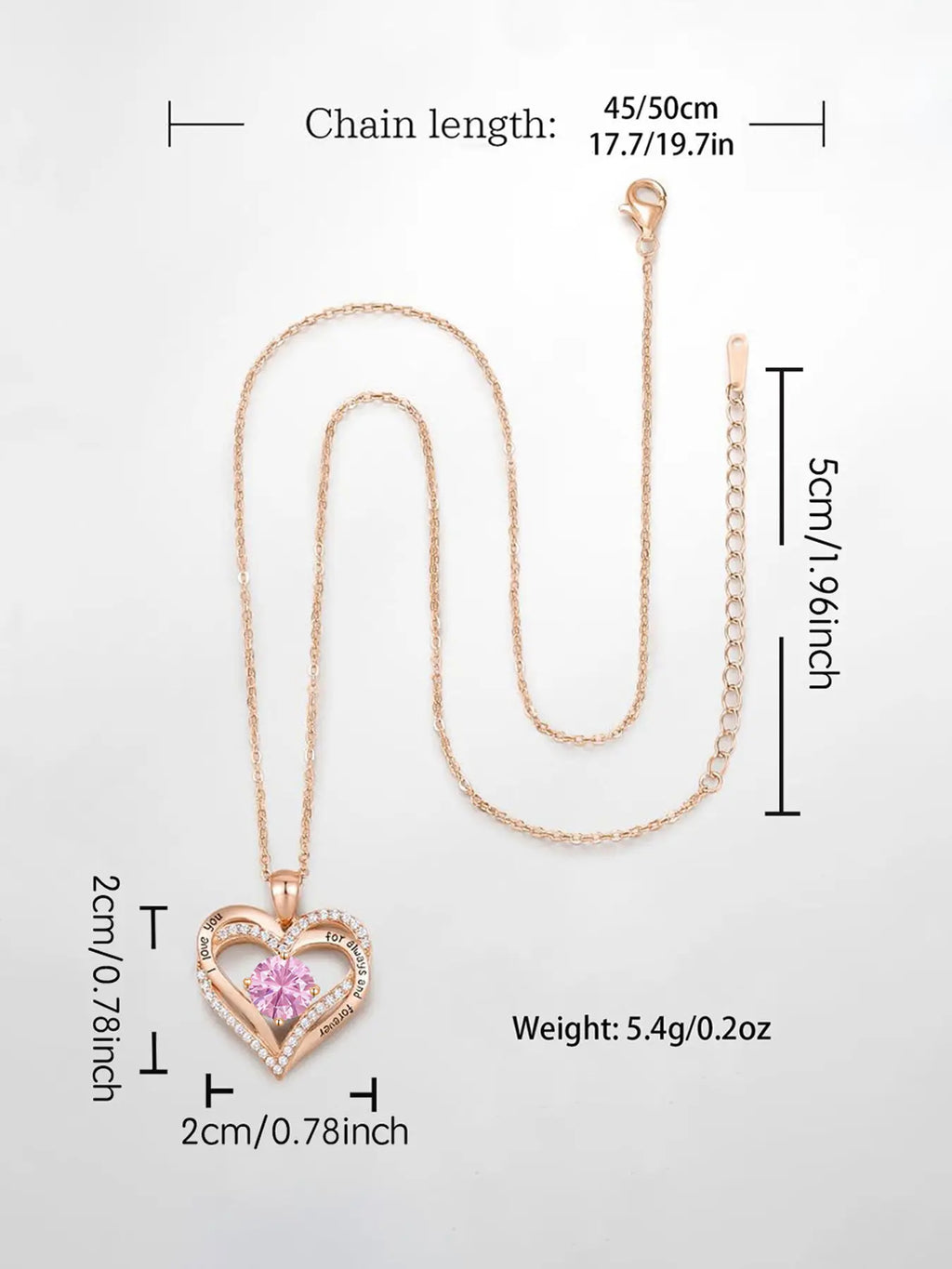 Mother's Day Gift Rose Flower Gift Box Set with Birthstone Heart Necklace, Love Heart Necklace, Perfect for Mom Daughter Girlfriend Wife Birthday Christmas Valentine's Day Exquisite Chain Jewelry, Stainless Steel Necklaces, Modern Versatile Accessories