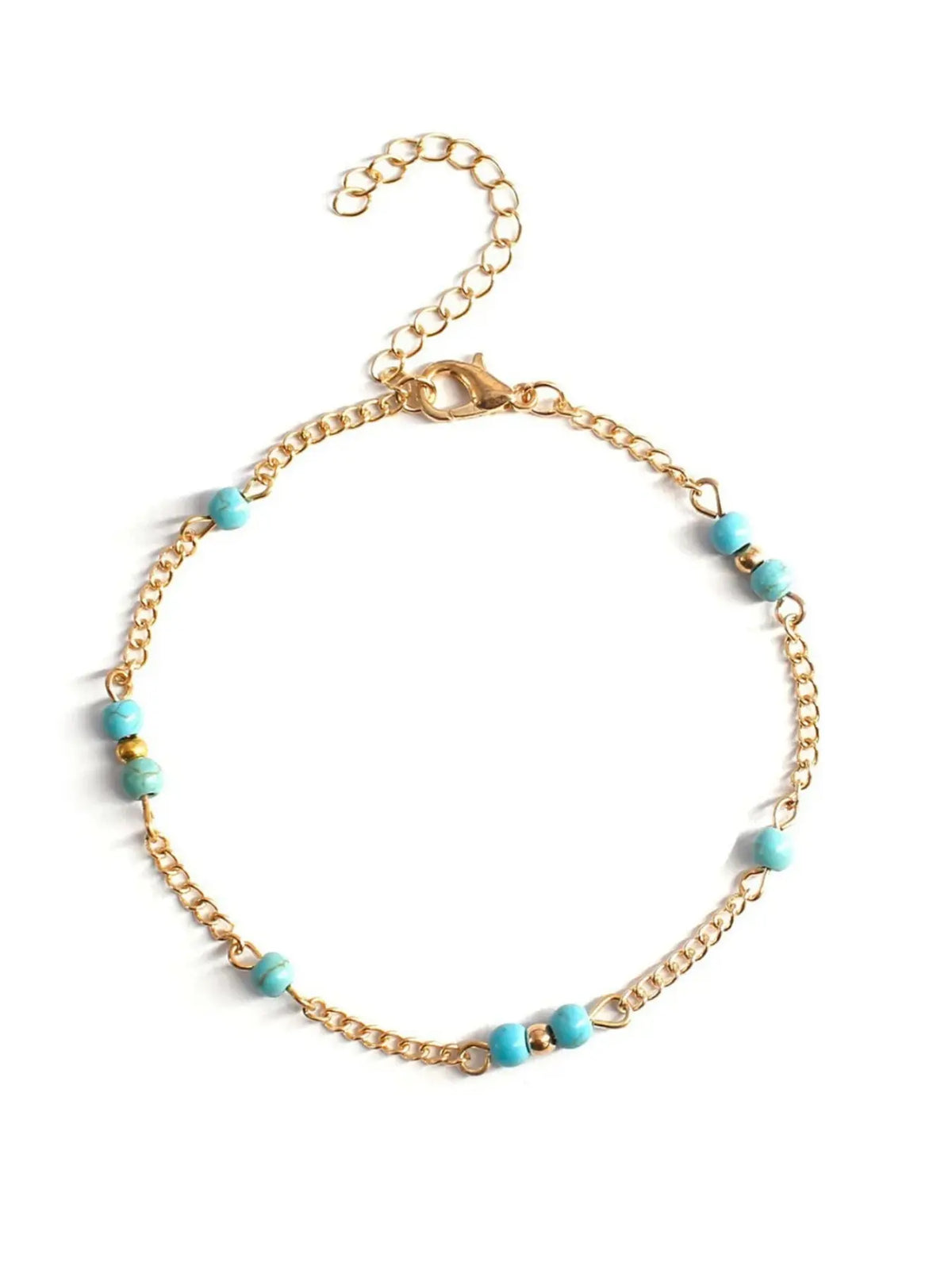 Ankle Bracelets for Women Boho Anklet Waterproof Turquoise Anklets Link Chain Non Tarnish, Dainty Anklet Bracelets Adjustable Summer Beach Foot Jewelry Elegant Accessory Trendy Jewelry