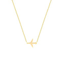 Women's Gold-Tone Metal Airplane Charm Necklace - Elegant Everyday Statement, Luxe Minimalist Polished Look Pendant Jewelry, Thoughtful Gifts for Women Birthday Present for Female