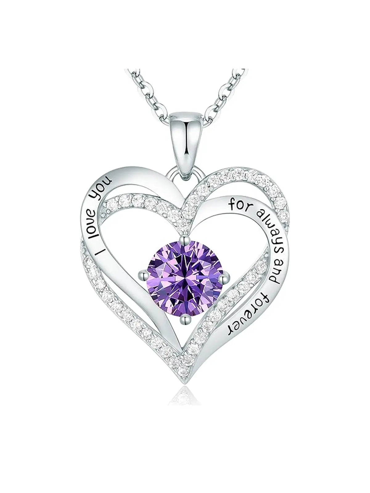 Mother's Day Gift Rose Flower Gift Box Set with Birthstone Heart Necklace, Love Heart Necklace, Perfect for Mom Daughter Girlfriend Wife Birthday Christmas Valentine's Day Exquisite Chain Jewelry, Stainless Steel Necklaces, Modern Versatile Accessories